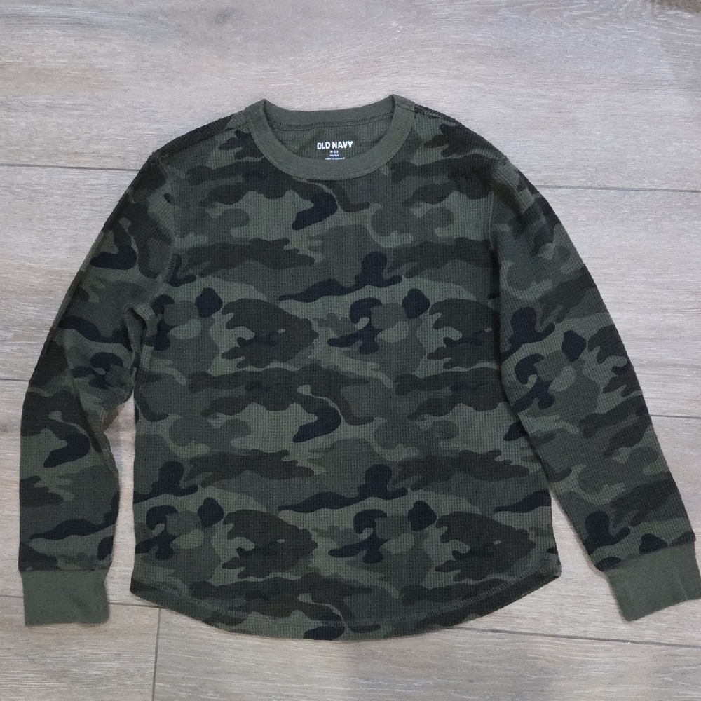 Old Navy Boys Green Camo Shirt